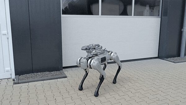 Unitree BZ1 (B1 base with Z1 arm mounted) outdoors, from the documentation overview page