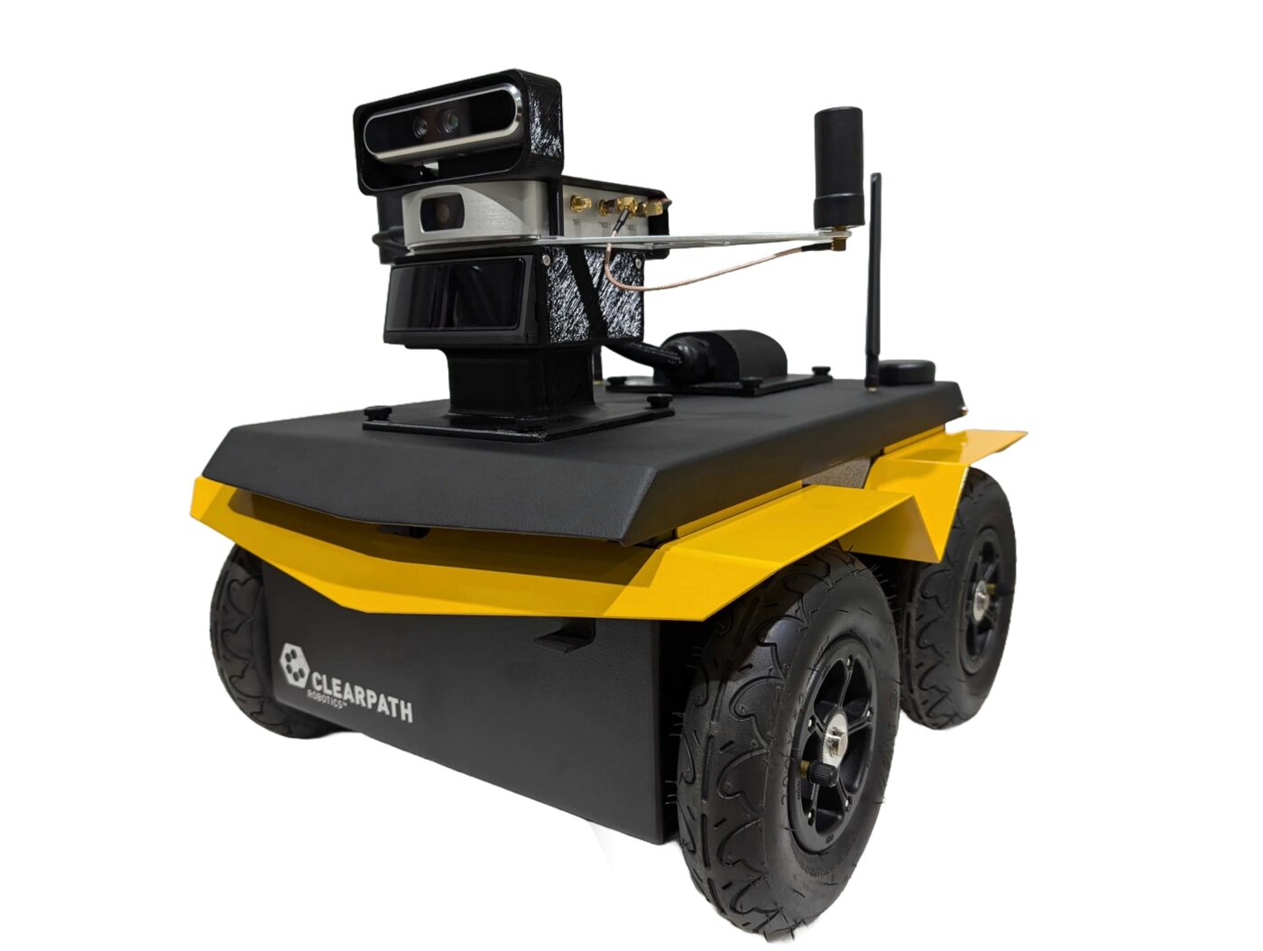 Jackal AAC variant with Robosense LiDAR, Fixposition GNSS/INS and Intel RealSense D455
