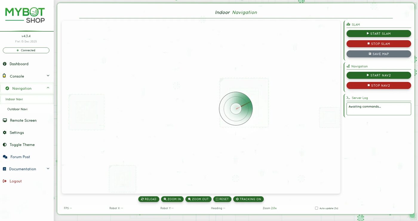 Indoor navigation map view in the webserver